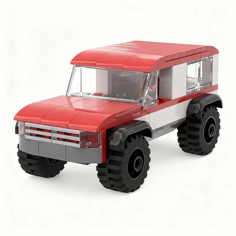 112 деталей MOC: Модель внедорожного автомобиля-кемпера, строительные блоки для сборки, образовательный набор, подарок на день рождения, коллекция, креативный конструктор из кирпичиков.