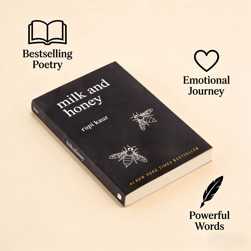Milk and Honey By Rupi Kaur | Bestselling Poetry Collection on Love Loss Healing & Feminism with Illustrated Poems