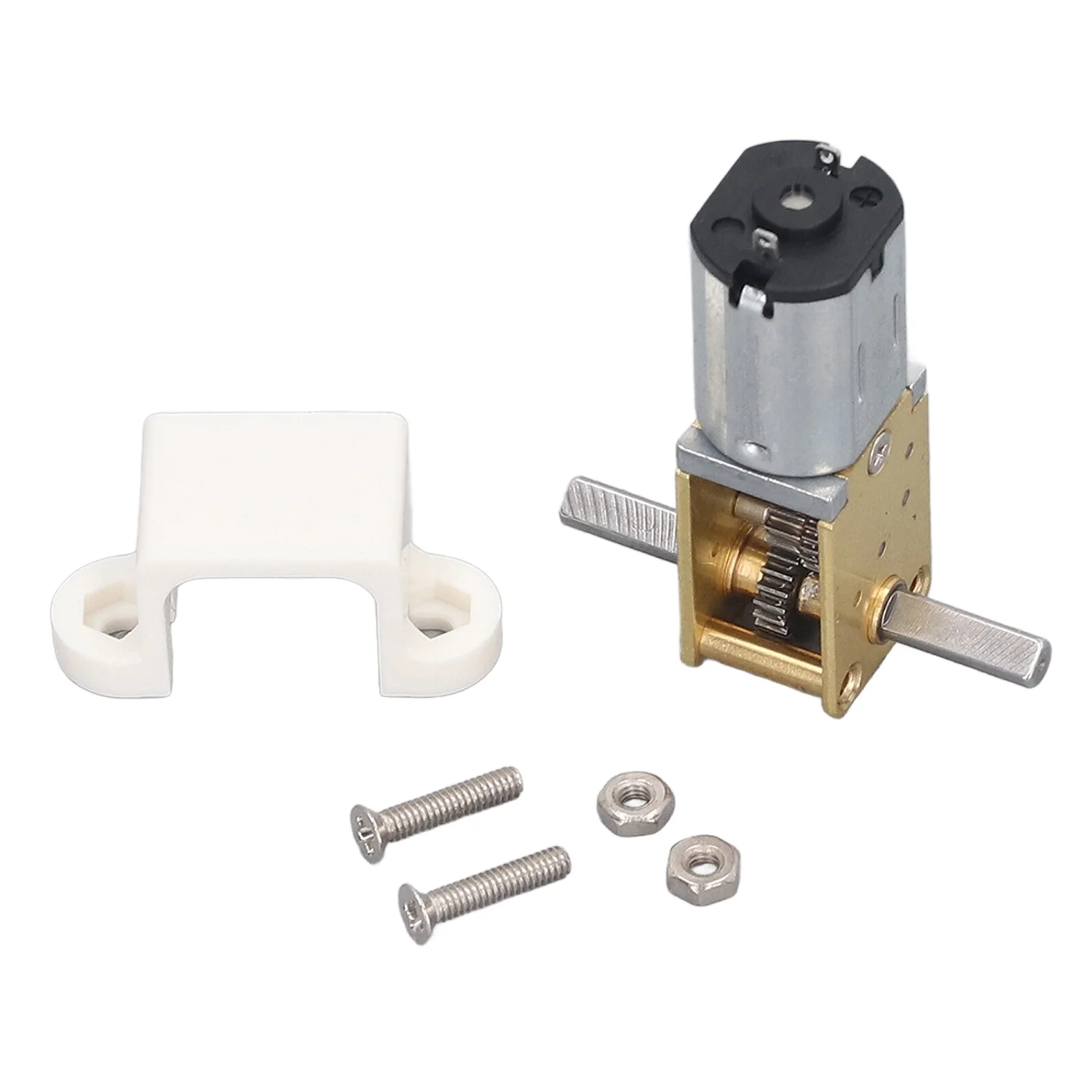 Mini motor de engranajes con asiento fijo DC6V 26RPM, motor de reducción de tornillo sin fin de doble eje para coche inteligente 1218‑N20