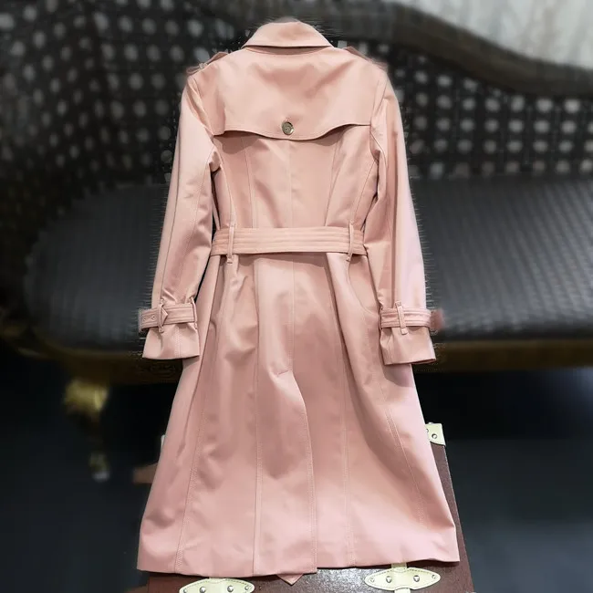 lingzhiwu Trench Coat Classic Spring Female Medium Length Fashion Double Breasted Top Slim British Outerwear New Arrival