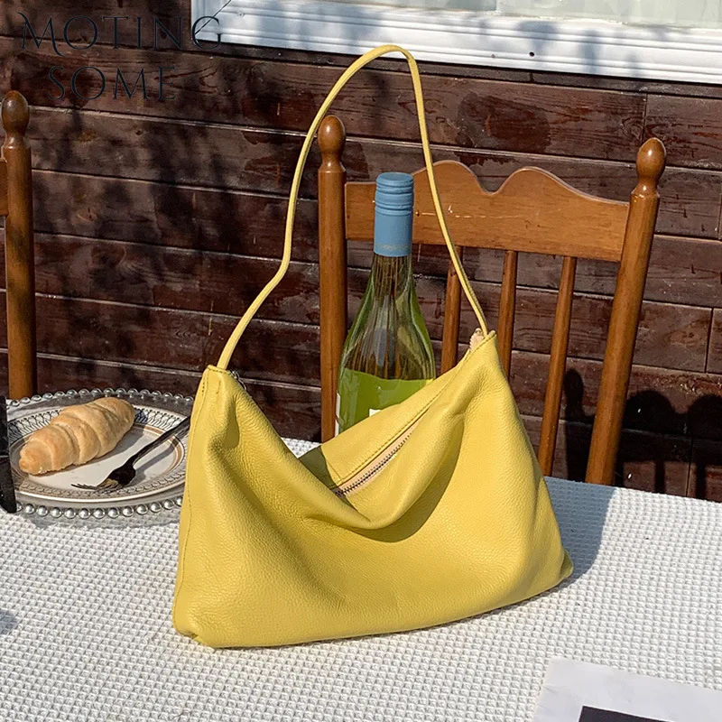 

Сумка-хобо MOTINGSOME из натуральной мягкой кожи, женская сумка-хобо из цельной воловьей кожи, минималистичная сумка-сэтчел, новинка 2026 года, сумка-тоут на плечо