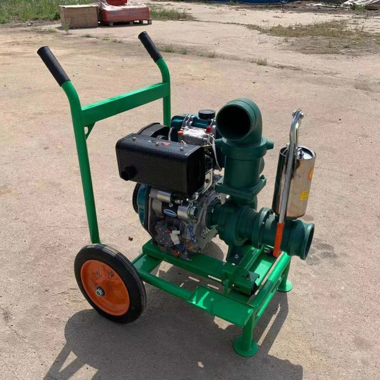 Wheel Cart Diesel Engine Water Pump Self Priming Centrifugal Pump Agricultural Irrigation Drainage Diesel Pump Unit