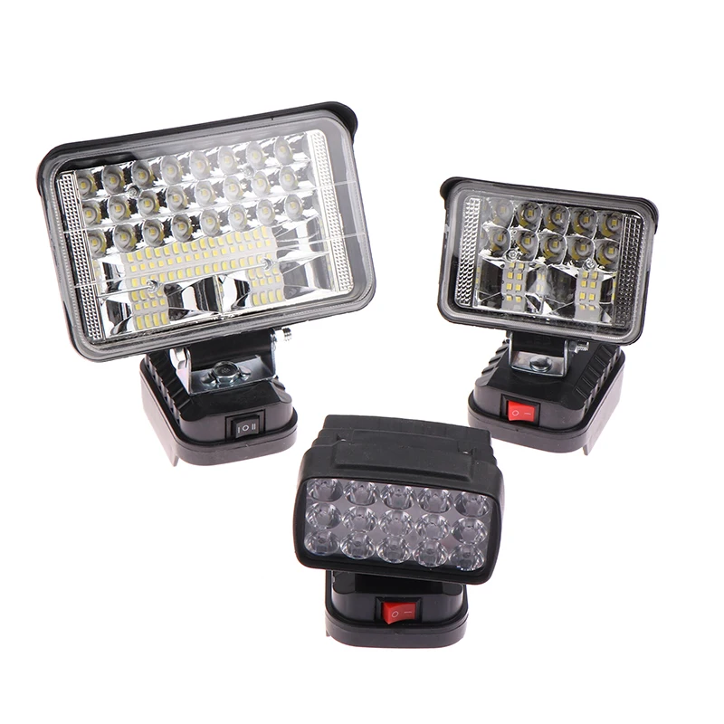 1 قطعة المزدوج USB قوة البنك لماكيتا بطارية ليثيوم أضواء الطوارئ 2-7 بوصة عدسة كبيرة سيارة LED العمل ضوء المصباح الشعلة #4