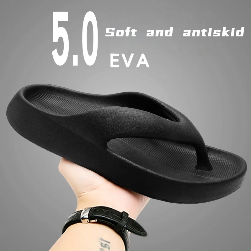 

New summer men's slippers soft-soled beach sandals EVA fashion casual flip-flops indoor slippers light outdoor pinch sandals