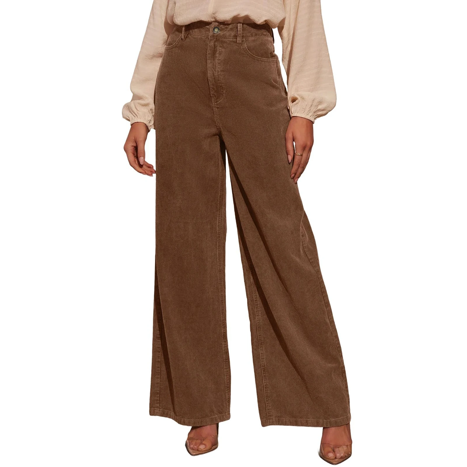 بنطال YHOPE نسائي كاجوال فضفاض مناسب بلون سادة