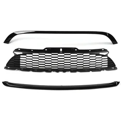 3Pcs/Set Glossy Black Front Hood Molding Grille Surround Cover Trim Kits for MINI Cooper R55 R56 R57 R58 R59 S