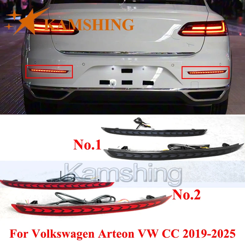 

CAPQX 1pair LED Rear Bumper Light For Volkswagen Arteon VW CC 2019-2025 Rear Brake Light Stop Lamp Turn Signal Light