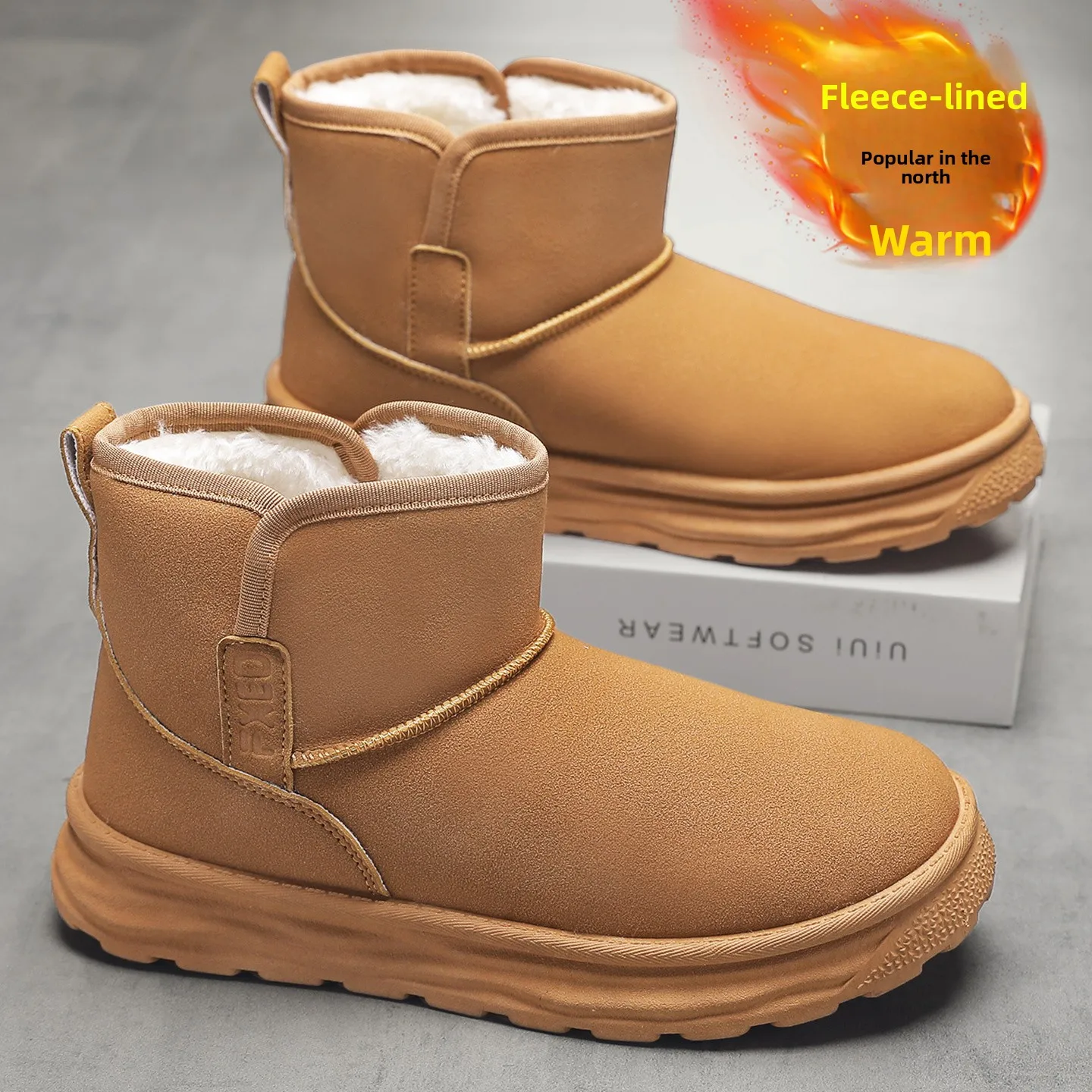 

Men's Winter Snow Boots Fleece Lined Outdoor Waterproof Anti-slip Bread Cotton Boots Warmth And Style for Cold Weather
