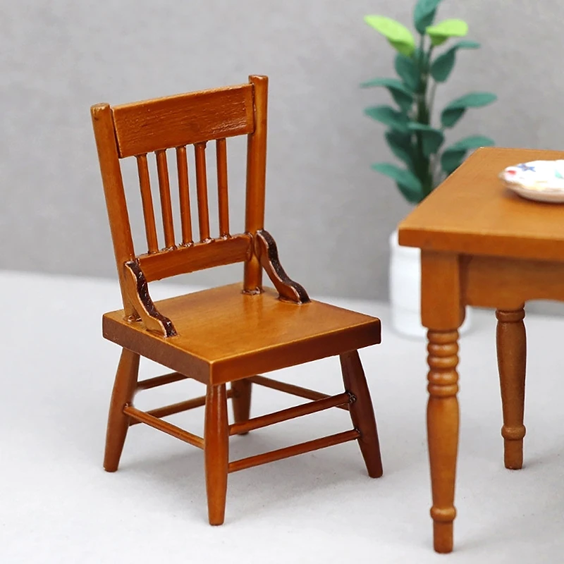 

1Pcs 1:12 Dollhouse Miniature Chairs High Chair Home Furniture Model Decor Toy Doll House Accessories