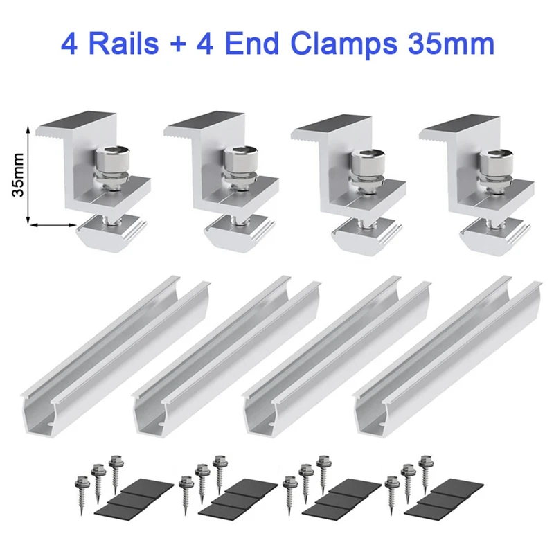 Solar Panel Mount Bracket Photovoltaic Panel Rail Solar Panel Mount Fastening Module With Mid For Trapezoidal Roof 35Mm Durable