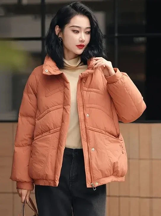 

Euro Autumn/Winter New Women's Down Jacket Loose Commuter Stand Collar Jacket