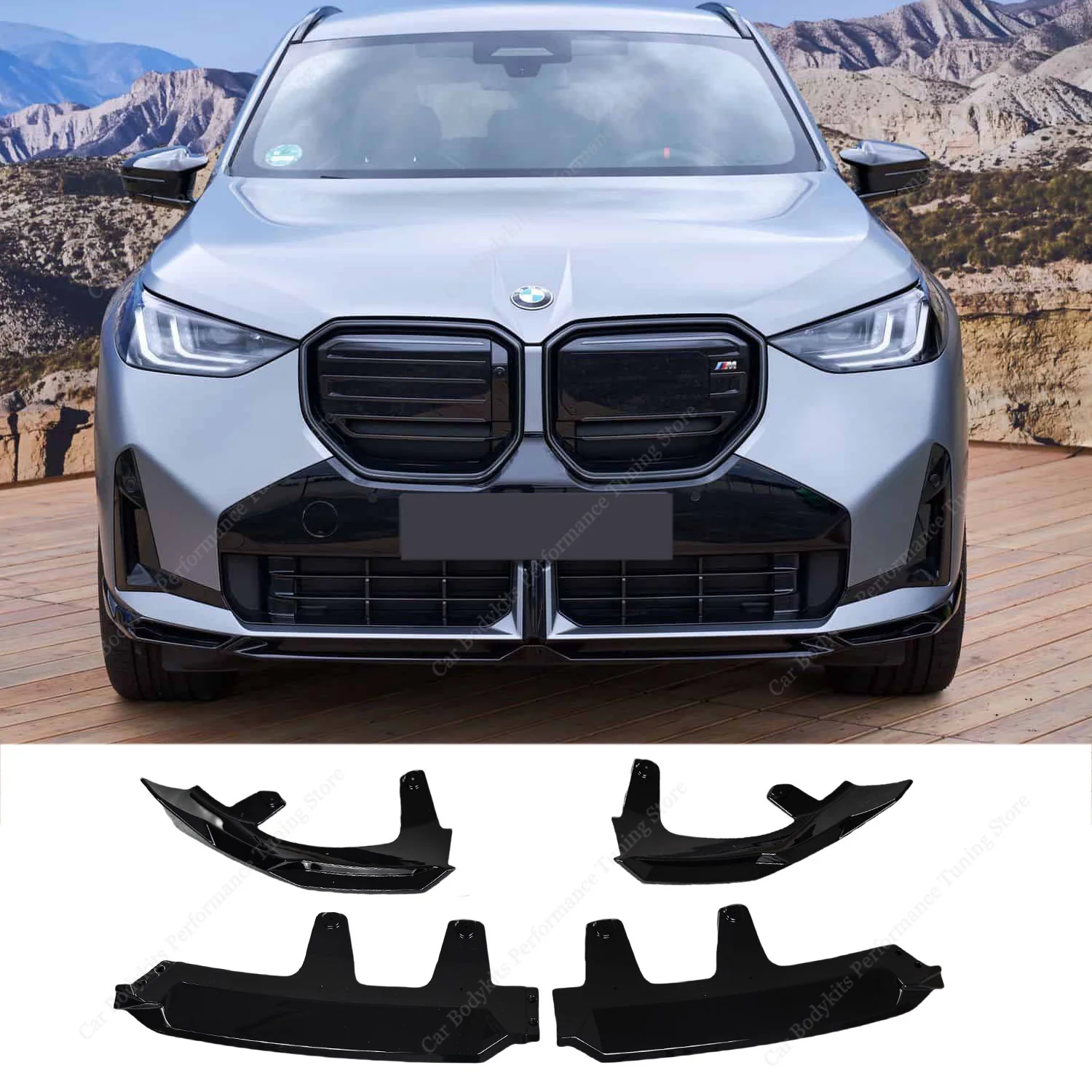 

For Bmw X3 G45 M Performance Style Front Bumper Lip Spoiler Splitter Diffuser X3 20 20d 30e M50 M Sport 2024 2025 Tuning