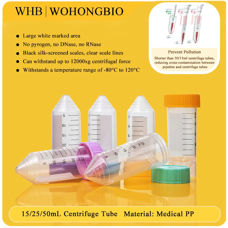 Plastic Centrifuge Tube 0.2ml 1.5ml 2ml 15ml 25ml 50ml Test Tube For Bio Experiment Macaron Tube Caps For Easy Distinguish Tools