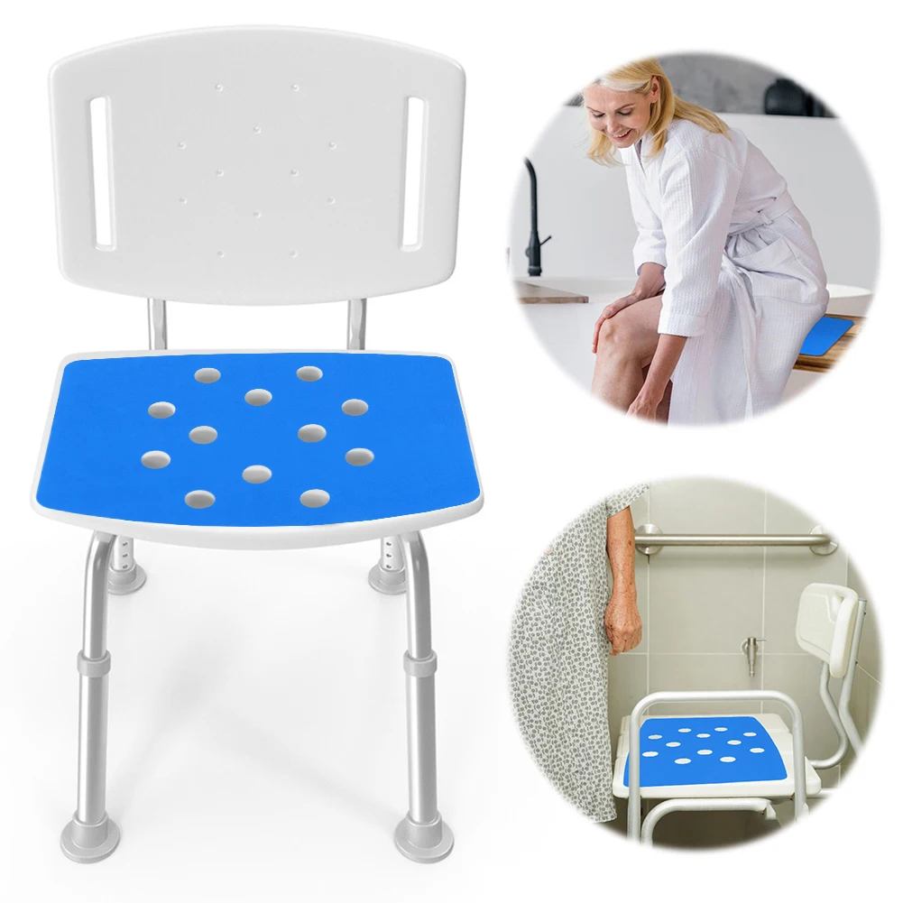 Shower Chair Pad Bath Seat Cushion Non Slip Shower Bench Cushion with Adhesive Backing for Senior Handicap