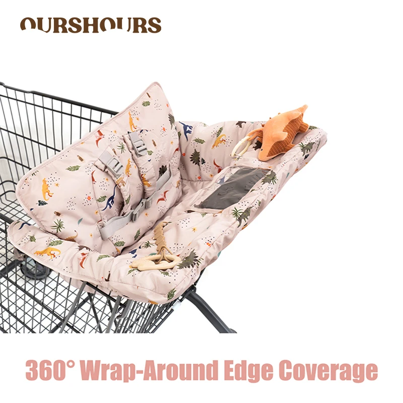 

Baby Shopping Cart Cover High Chair Cover for Restaurant Seat Comfortable Grocery Cart Covers with Safety Strap for Toddlers