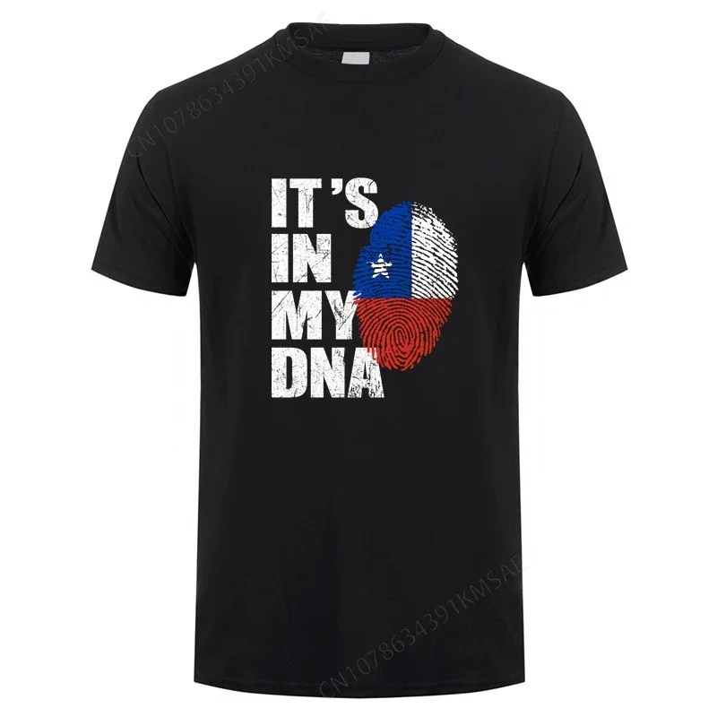 It's In My DNA Chilean T Shirts Summer Cool Streetwear Short Sleeve Birthday Gifts New Chile Flag T-shirt Mens Clothing DY-009