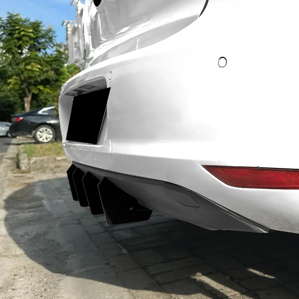 4 Fins Rear Bumper Diffuser for VW Golf 6 MK6 TDI TSI 2009 2010 2011 2012 Lip Spoiler Splitter Bodykits Tuning Apron Accessories