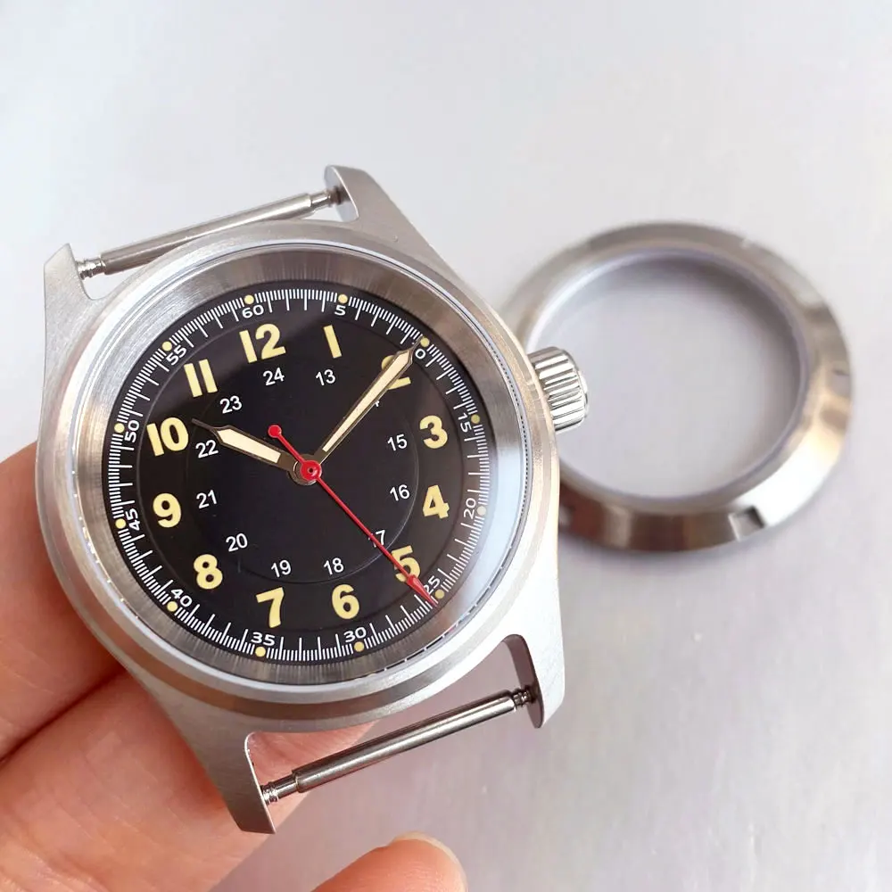 

Корпус для часов Diver Pilot 36 мм, 20 АТМ, сапфировое стекло, подходит для NH35 NH36 Miyota 8215 ETA2824 PT5000, автоматический механизм, черный, зеленый циферблат