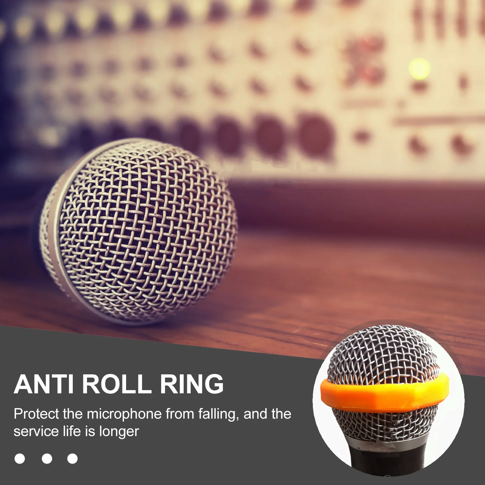 

6Pcs Microphone Anti-Slip Silicone Rings Wireless Mic Anti-Rolling Shockproof Protection Non-Slip Mic Accessories