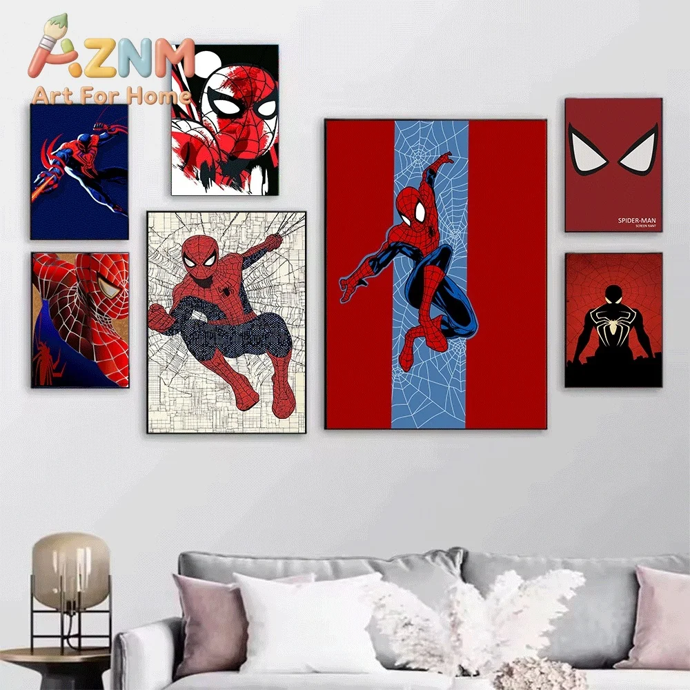 Spider Man Marvel Superhero Comic Sketch Canvas Wall Art No Frame Poster Print Home Bedroom Living Room Decor Artwork Painting