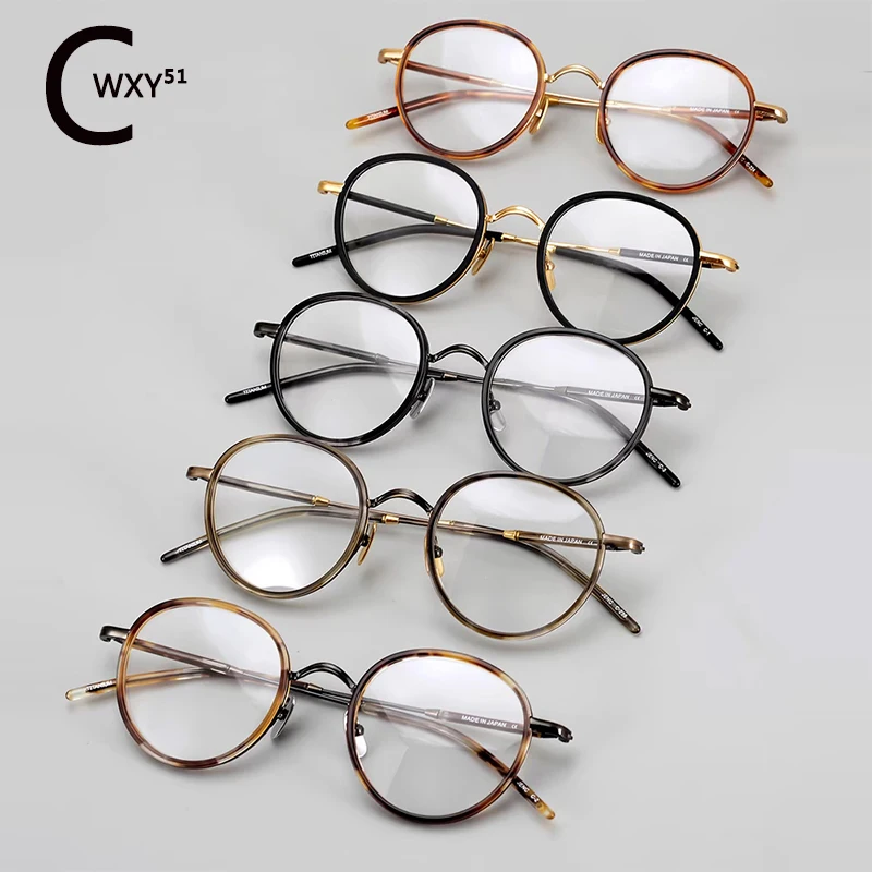 Vintage Pure Titanium Round Eyeglasses Frame Men Optical Myopia Prescription Glasses Frame Women Retro Luxury Brand Eyewear