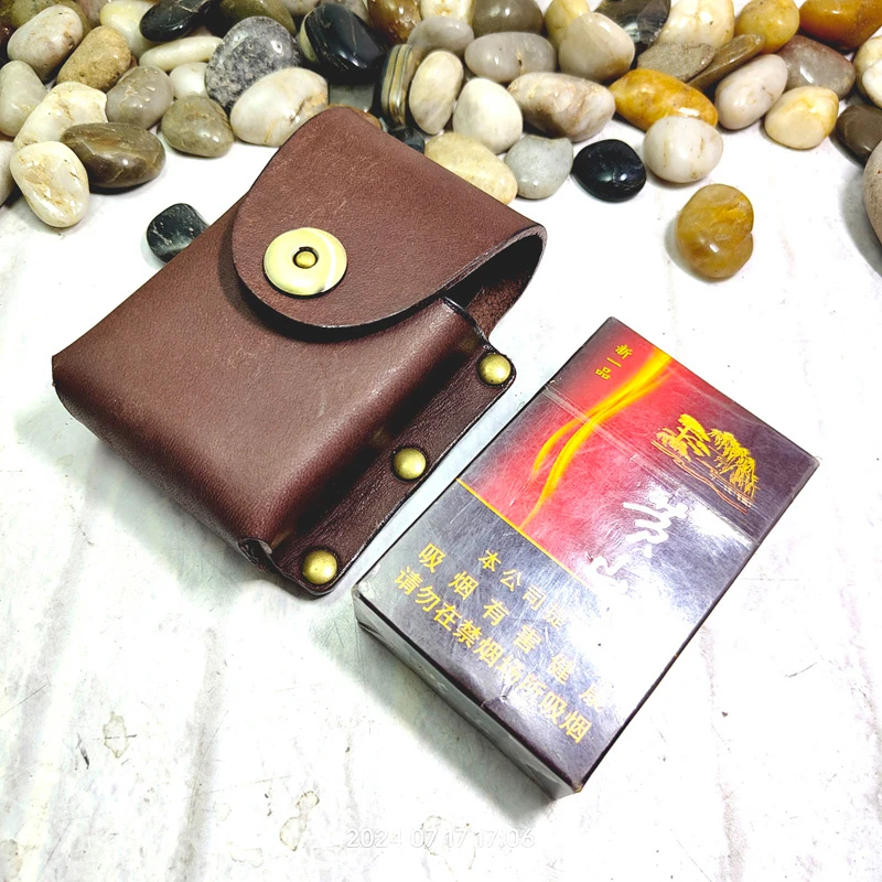 กระเป๋าหนังใส่บุหรี่แบบทำมือ ยี่ห้อ Blongk พร้อมซองใส่ไฟแช็ก รุ่น MF-XY สำหรับผู้ชาย