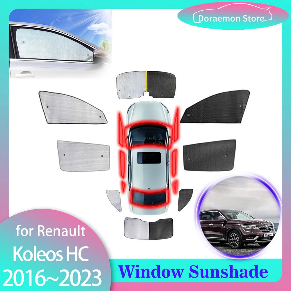 

Солнцезащитные Козырьки с полным покрытием для Renault Koleos, Samsung QM6, HC, 2016 ~ 2023 2017 2018 2019 2020 2021 2022, задние боковые ветрозащитные занавески, оконные солнцезащитные козырьки, аксессуары