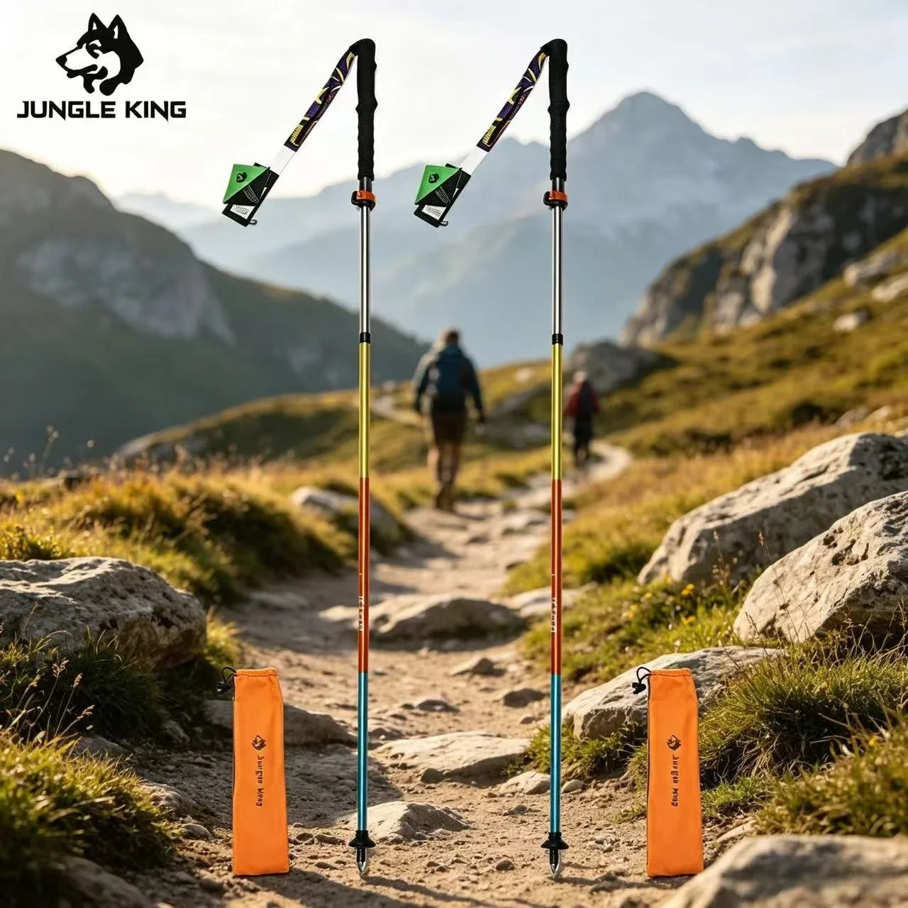 110CM-130CM Ultra Light Trekking Poles Folding Hiking Sticks Portable Aluminum Alloy Collapsible Nordic Walking Cane Sticks Bags