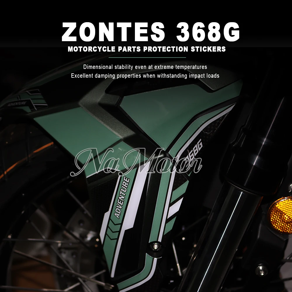 Mudguard side protection sticker For ZONTES 368G 368G motorcycle accessories 3D epoxy resin protection sticker