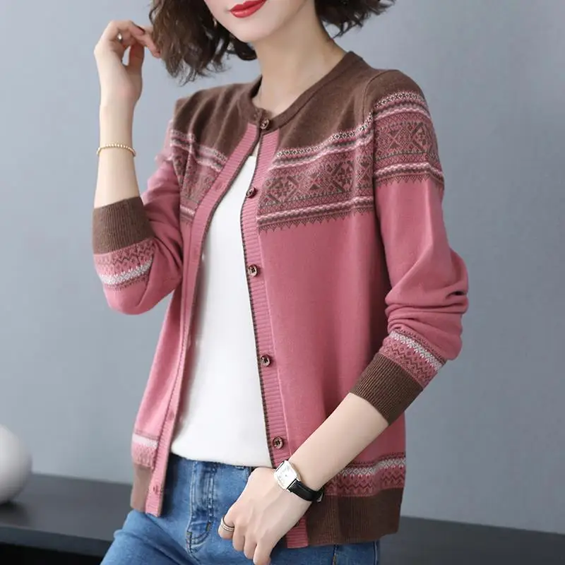 Folk Vintage Knitted Cardigans Sweater Korean Fashion Women Clothing Spring Autumn Long Sleeve Loose Casual Button Coats 2022