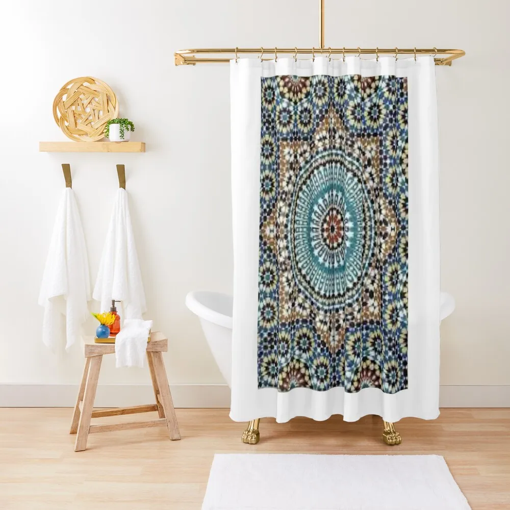 

CLASSIC OF TRADITIONAL MOROCCAN ZELLIJ ART Shower Curtain For Bathrooms Waterproof Shower And Anti-Mold Curtain