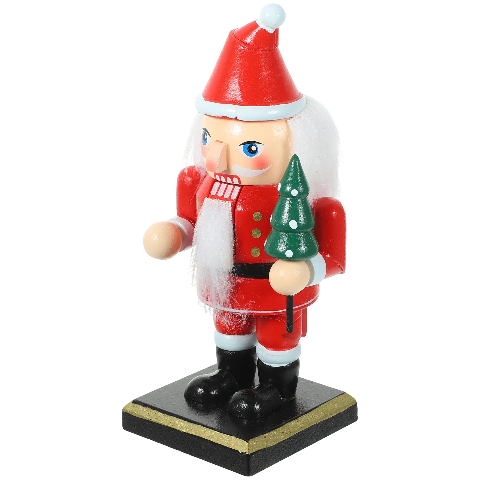 

Christmas Wood Nutcracker Ornament Santa Claus Decor for Tabletop Home Office Coffee Shop Xmas Santa Nutcracker Wooden