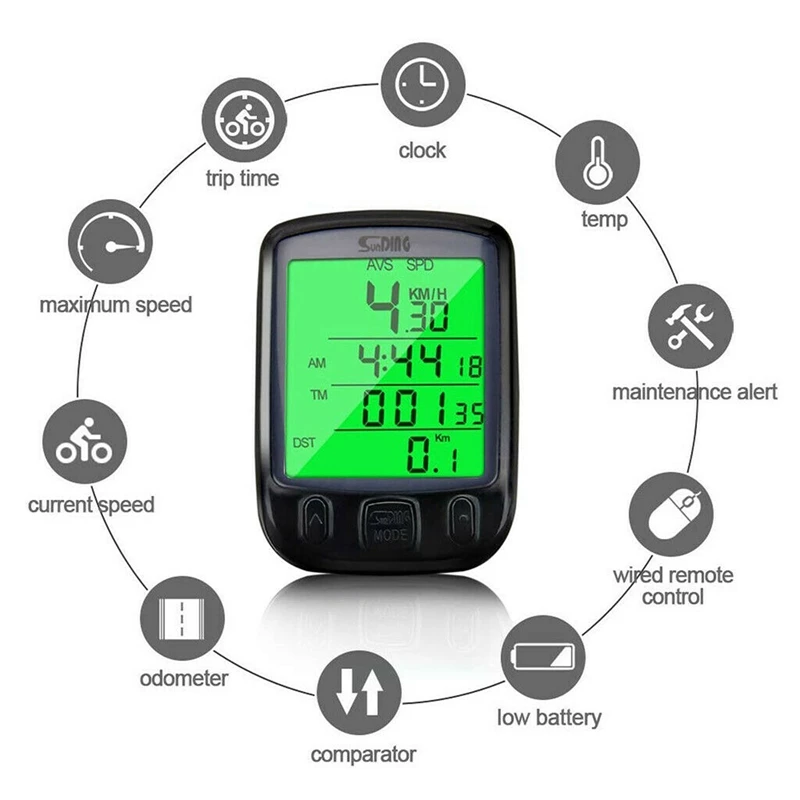 LCD Wired Cycling Waterproof Bike Computer Bicycle Speedometer Odometer Waterproof bicycle odometer