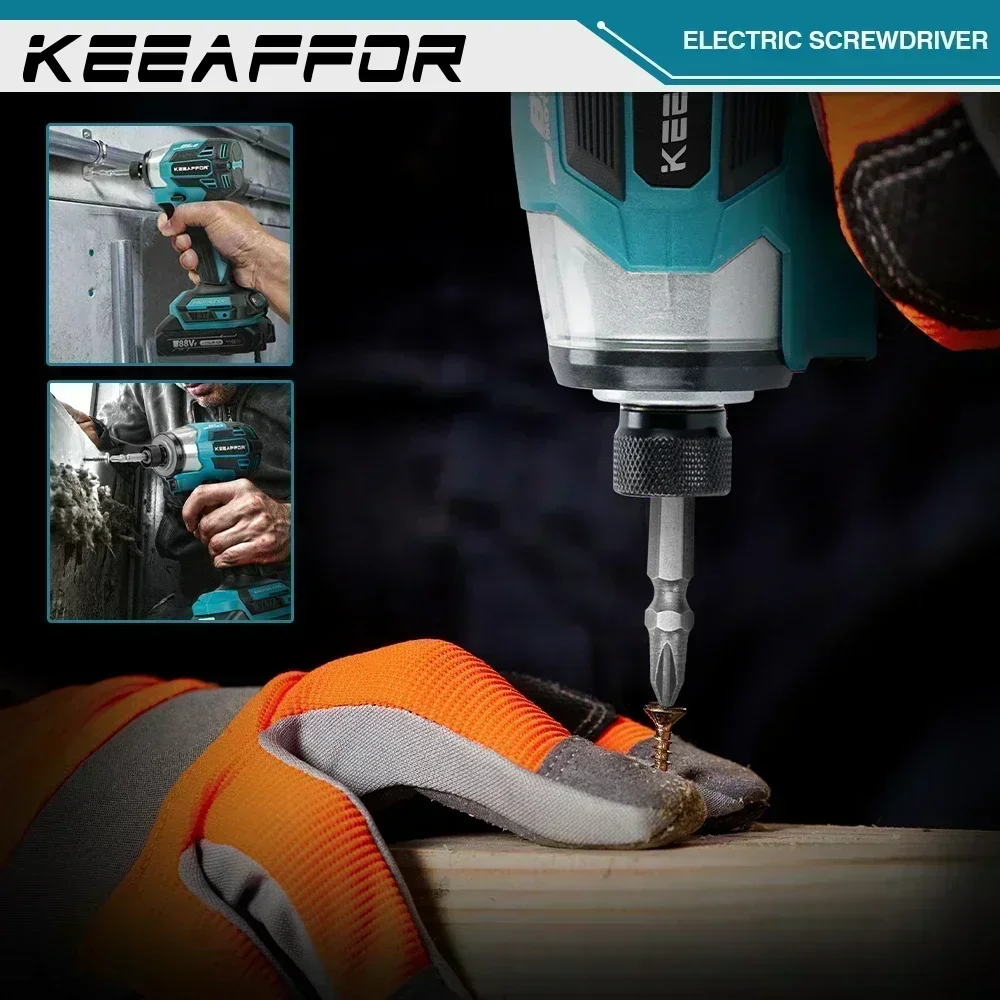 KEEAFFOR 1000W 688N.m 5Gears Electric Screwdriver Brushless Cordless Electric Drill Cordless Power Tool For Makita 18v Battery