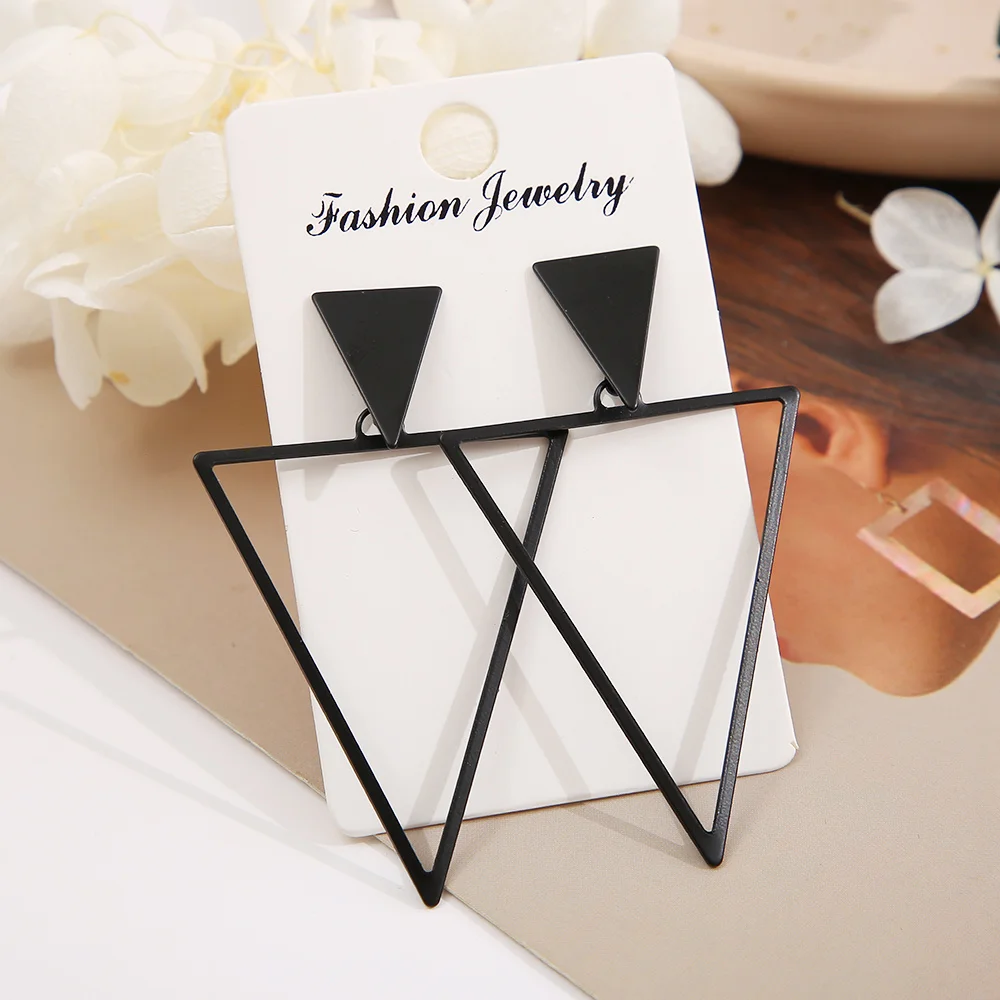 Triangle Drop Earrings Exaggerated Personality Geometric Long Drop Earrings for Women Women\'s Party Jewelry Direct Sales