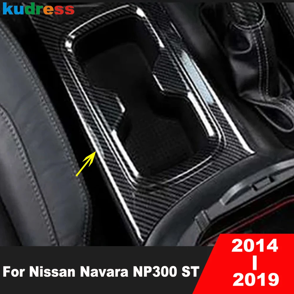 

Car Center Console Water Cup Holder Frame Cover Trim For Nissan Navara NP300 ST 2014-2016 2017 2018 2019 Interior Accessories
