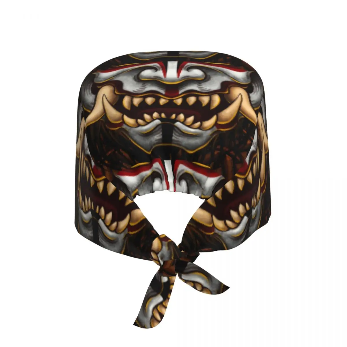 Classic Japanese Oni Samurai Breathable Scrub Hat Surgical Scrub Caps Nurse Medical Cap Demon Hannya Tattoo Work Scrubs Hat