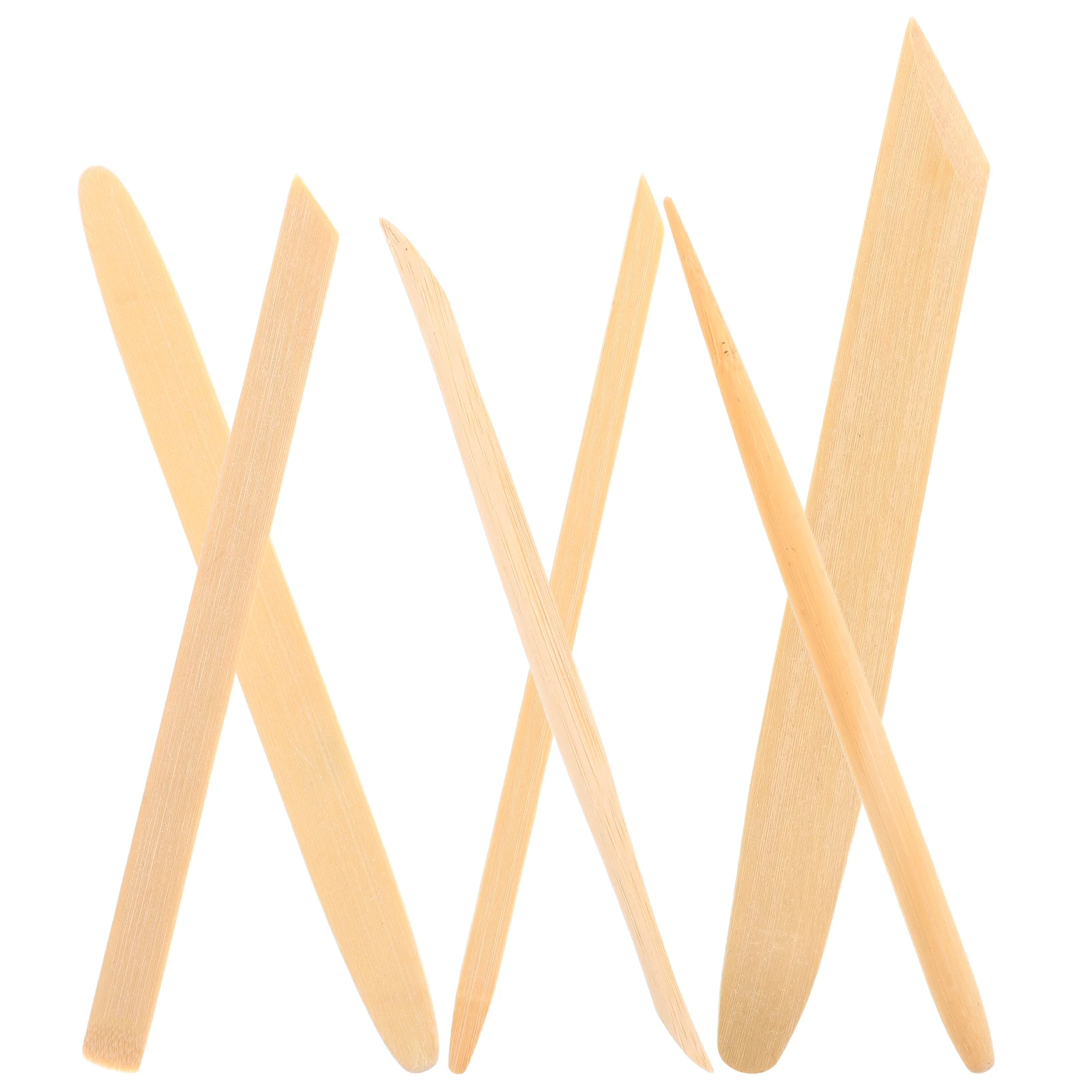 

6pcs Pottery Tools Clay Modeling Sculpting Kit Sturdy Bamboo Ceramic Carving Beige Cutting Polymer Handcraft