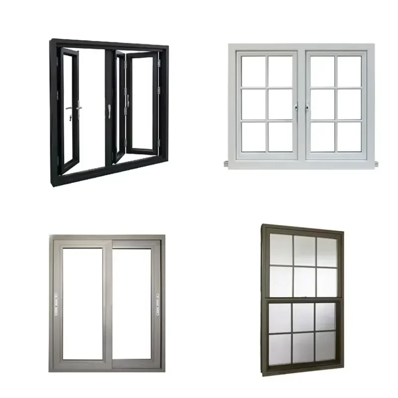 Hurricane Proof Double Glaze Temper Glass Standard Size White Aluminum Glass Frame Casement Window