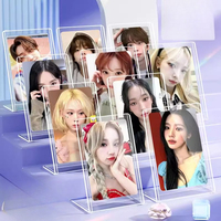 L-Shaped Acrylic Card Display Stand – Hard 3/3.5-Inch Holder for Anime/Trading Cards, Polaroid Photo Frame, Desktop Showcase