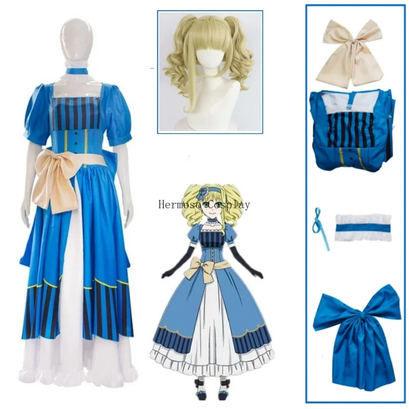 Anime Kuroshitsuji: Book of The Atlantic Black Butler Elizabeth Ethel Cordelia Midford Cosplay Costume Wig Woman Party Dress