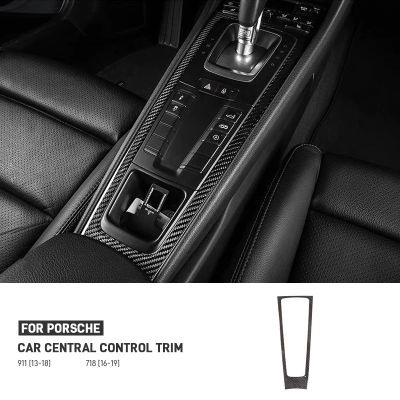 

Real Carbon Fiber Car Central Control Gear Panel Multimedia Button Frame Trim For Porsche 718 911 981 Boxster Cayman 2013-2019