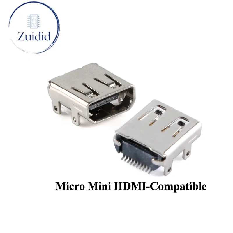 5-10pcs Micro Mini HDMI-Compatible Female Jack/Plug Socket USB Connector Type C D 19PIN Horizontal SMD for HD Display Interface