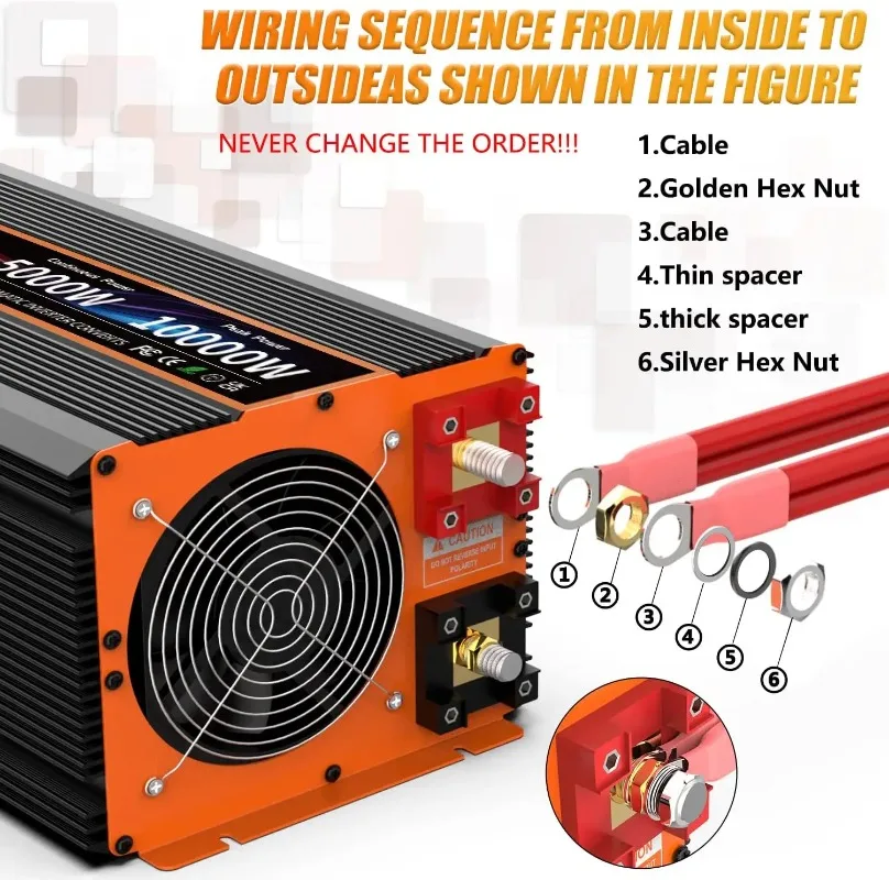 High-power Inverter. 5000W Pure Sine Wave Inverter Household Inverter with Wide Applications