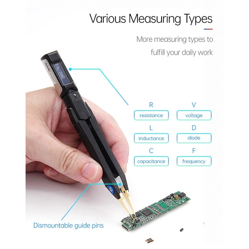 DT71 Portable Digital Smart Tweezers LCR/ESR Meter Signal Generator Debugging Repairing Tool OLED Display