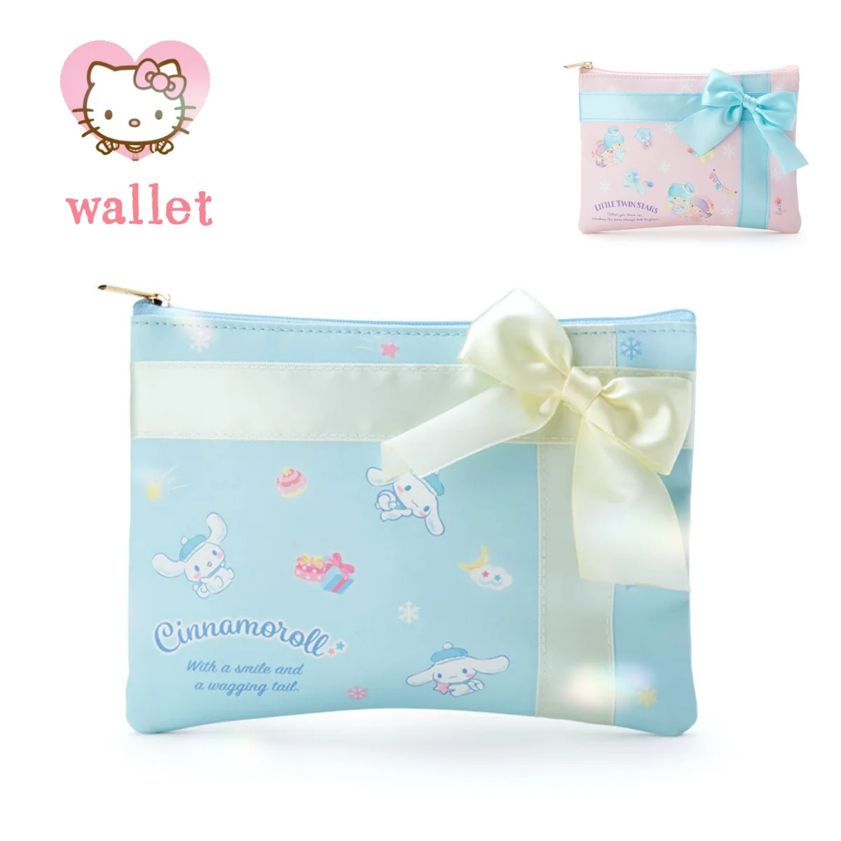 

sanrio cinnamoroll my melody twin star bow cinnamon dog pen bag cosmetic bag storage bag stationery anime girls birthday gift