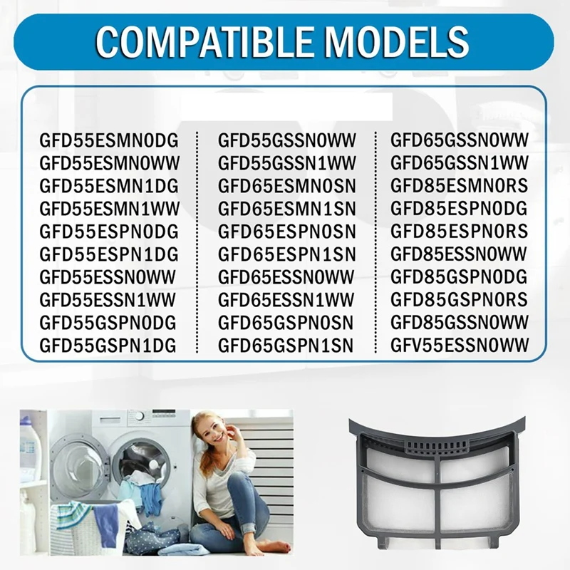 Dryer Lint Filter Trap Screen Fit For GE Clothes Dryer, Dryer Lint Strainer Replaces WE16X32537 WE16X29597 AP7205579