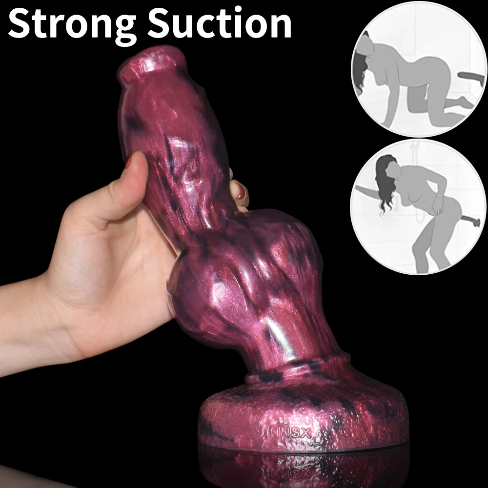 LICKER Huge Size Animal Dog Dildo With Big Knot Soft Silicone Anal Plug For Women Vagina Stimulate Orgasm Erotic Sex Toys