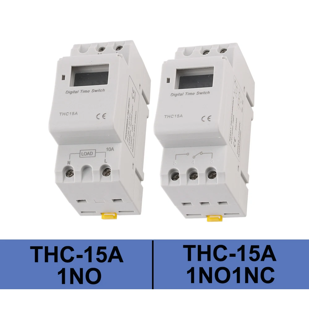 THC 15A 30A New Type Din Rail 2 wire Weekly 7 Days Programmable Digital TIME SWITCH Relay Timer Control AC 12V 24V 220V