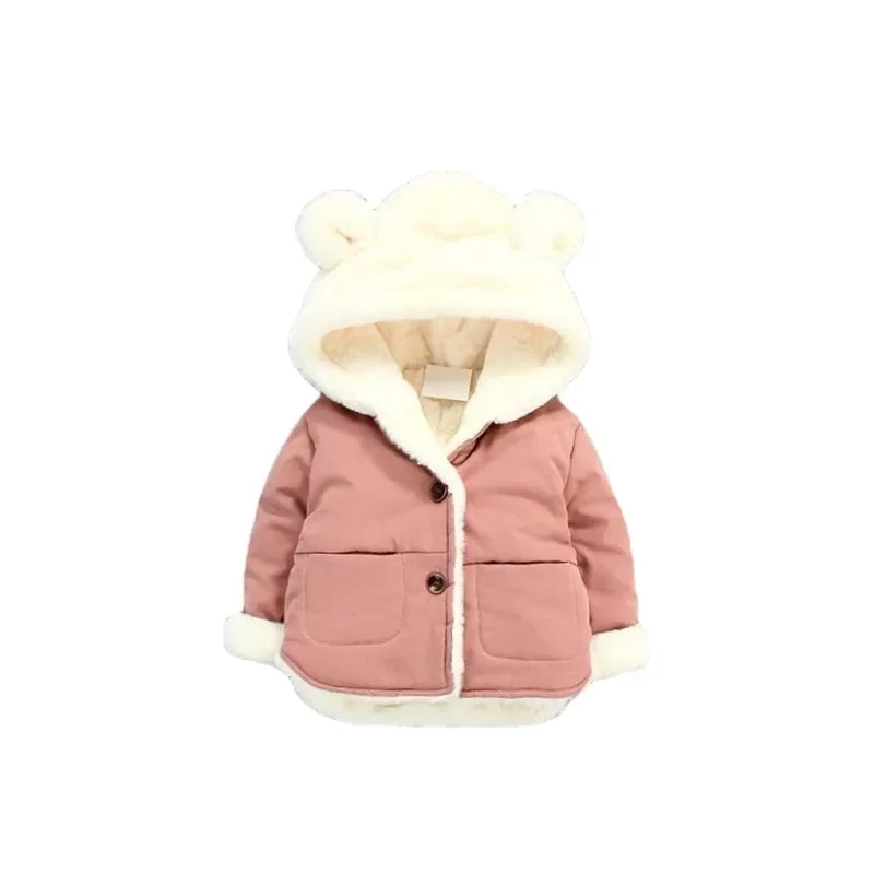 Toddler Baby Boys Girls Winter Fleece Jacket Small Kids Warm Hooded Outwear Coat